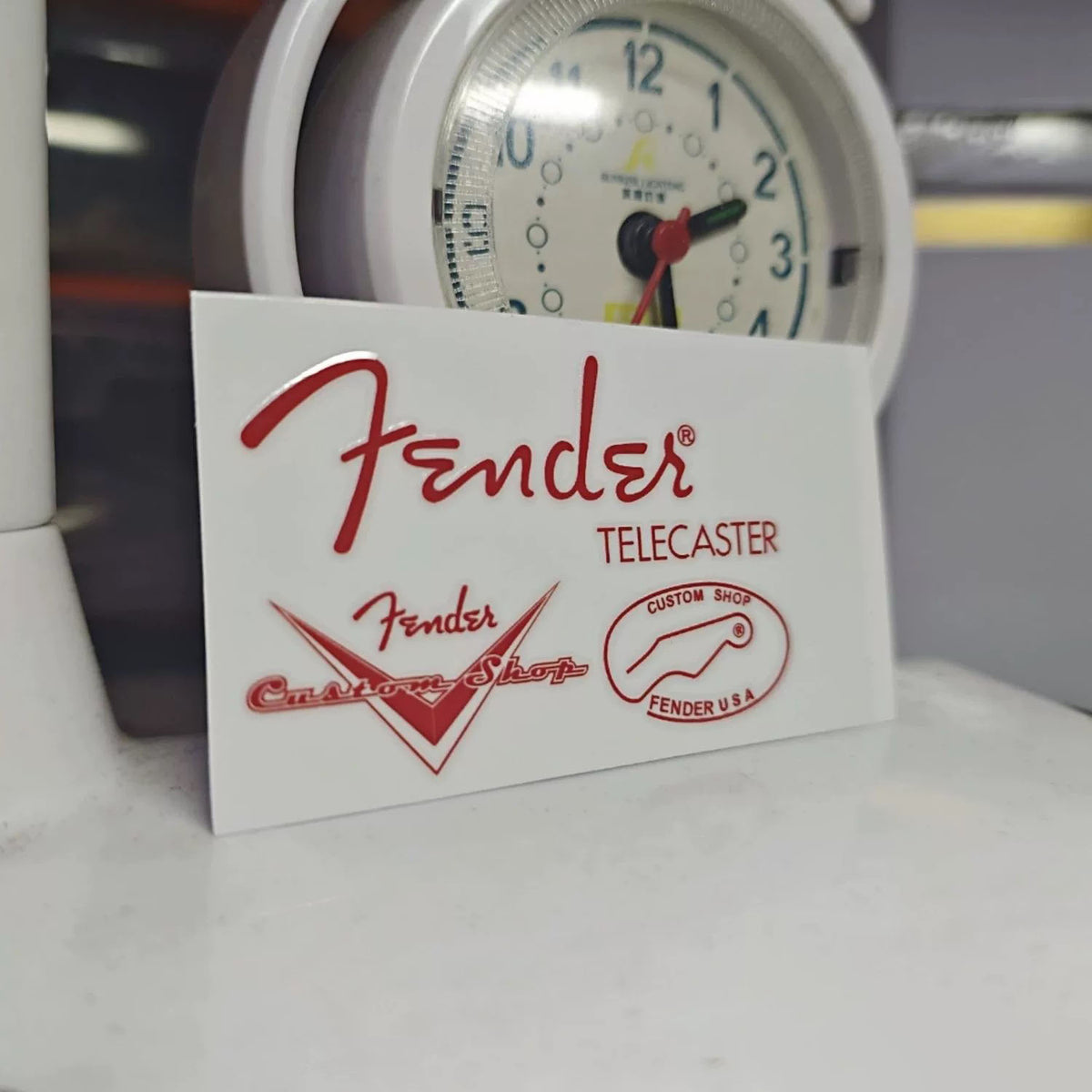 Fender electric guitar head logo water transfer printing removable film UV sticker - TL Red