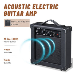 KMA102 41In Basswood Panel Matte Edging Folk Guitar with 15W Amplifier Bag Tuner and other Accessories Rubbed blue