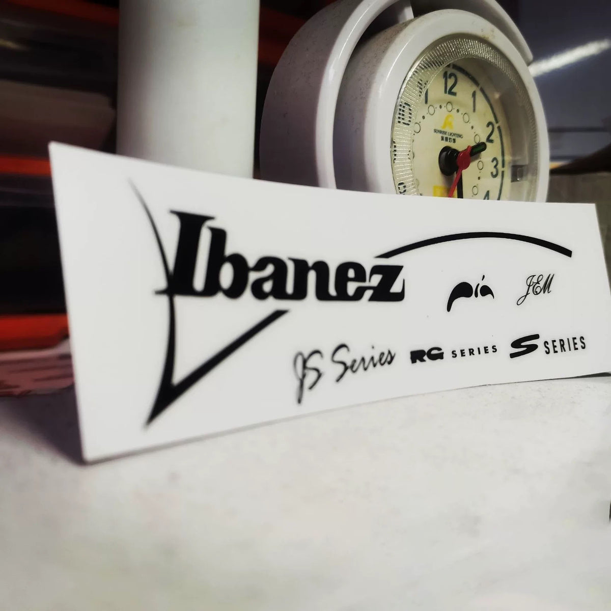 Ibanez Guitar Head Logo Tearable Film Pressure Sticker - Black Tape ✔️