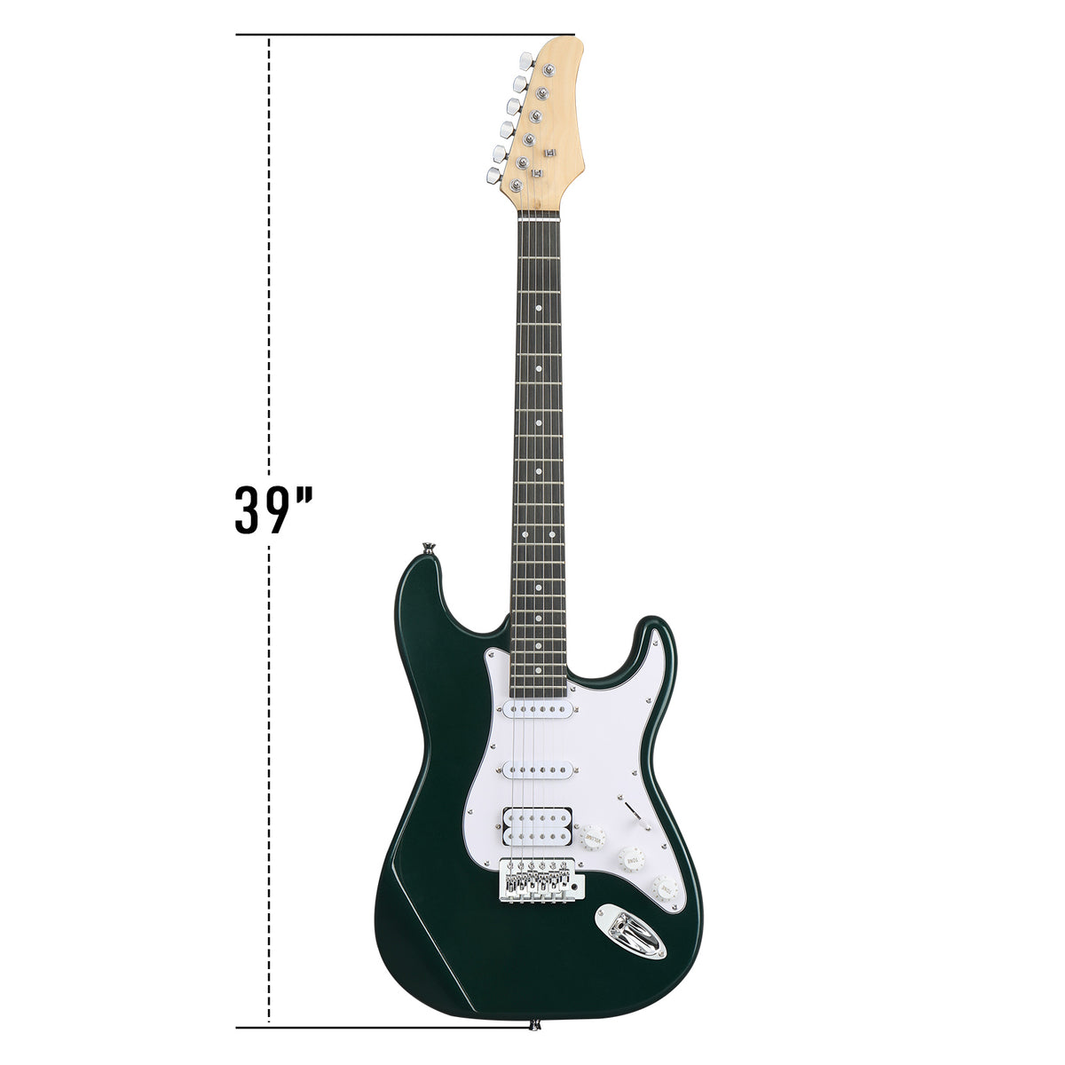 No logo KST Stylish H-S-S Pickup Electric Guitar Kit with 5W AMP Bag Guitar Strap Strings Green