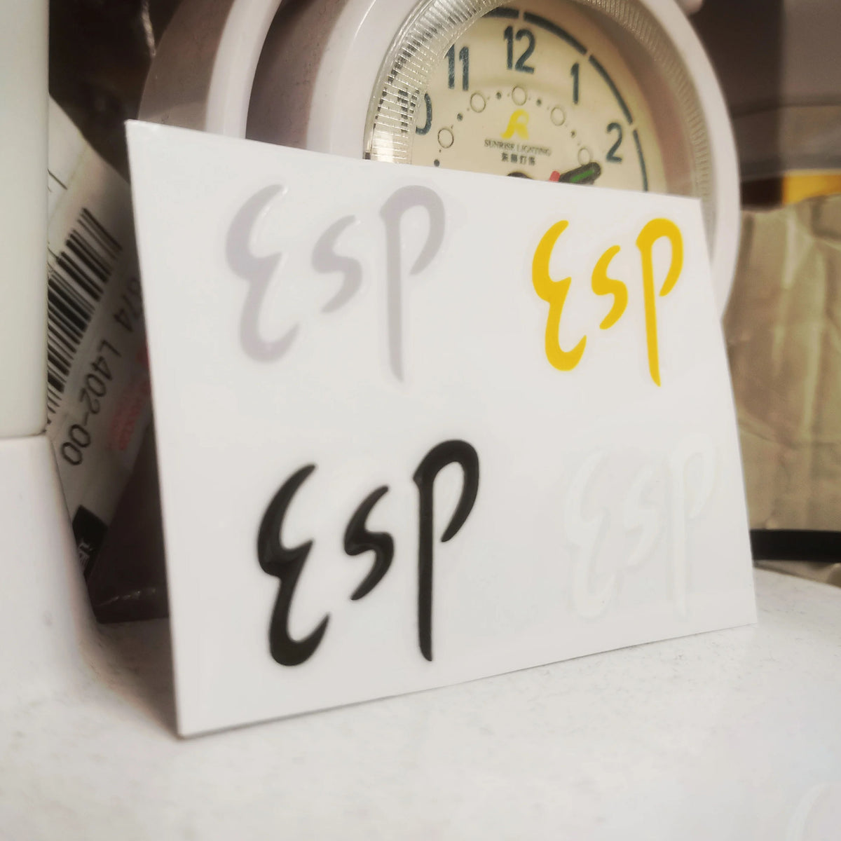 ESP Guitar Head Logo Water Transfer Tearable Film UV Stickers - Handwritten 4 Colors