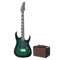 170 Model 39in Electric Guitar  HSH Pickups Black complete starter kit suit for Hard Rock Tiger-striped Green