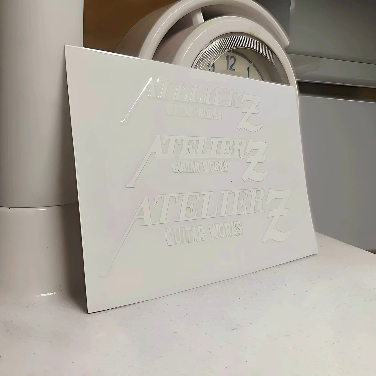 AtelierZ Bass Neck Logo UV Sticker White， Tear Off Film To Leave Words