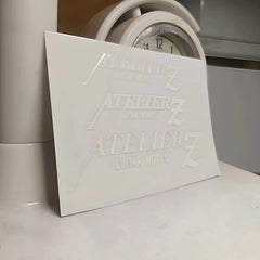 AtelierZ Bass Neck Logo UV Sticker White， Tear Off Film To Leave Words