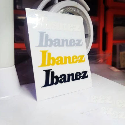 Ibanez Guitar Head Logo Tearable Film Pressure Sticker - 4 Colors