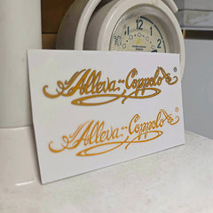 Allevacoppolo Grilled Pineapple Bestqin Head Logo Sticker UV Tear off Film Leave Words - Gold